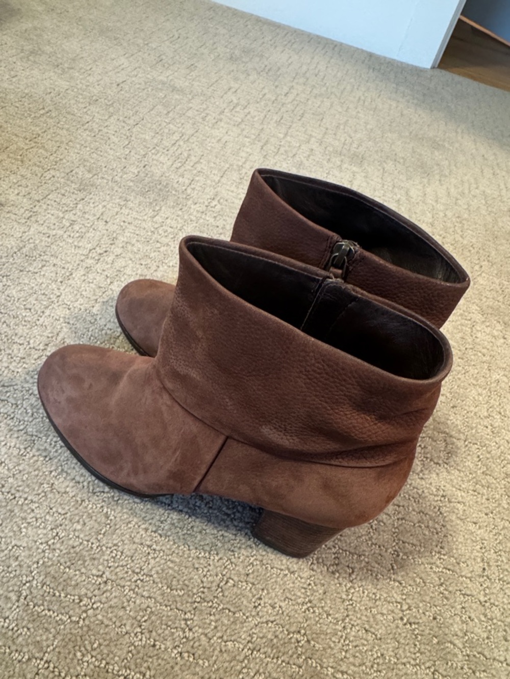 Cole Haan Women's Brown Suede Ankle Boots - Side Zip 8.5